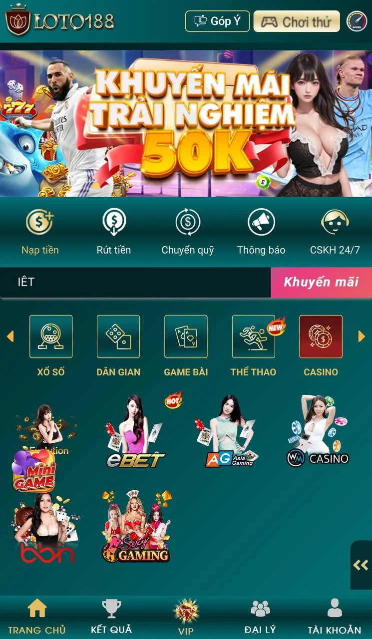 Casino LOTO188 với các sảnh có Dealer nóng bỏng