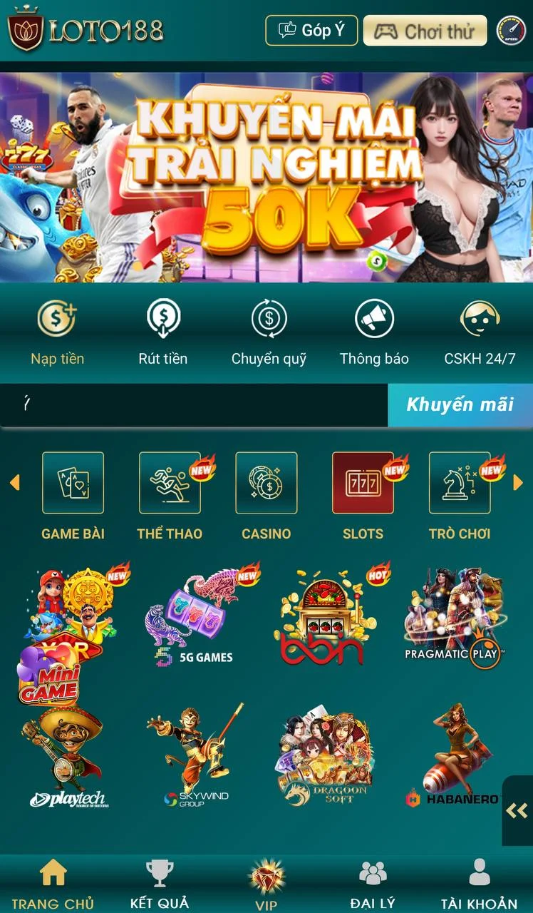 Slot LOTO188 vô cùng đa dạng cốt truyện